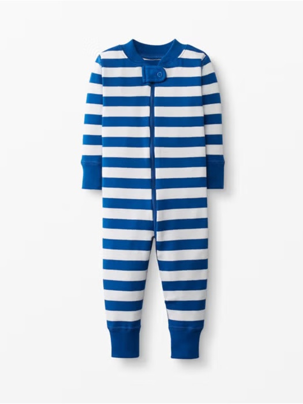 Hanna Andersson Bold Stripe Sleeper in Deep Blue Sea / Hanna White Size 6-12 Mo